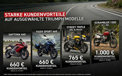 Starker Kundenvorteil auf ausgewählte Triumph Modelle